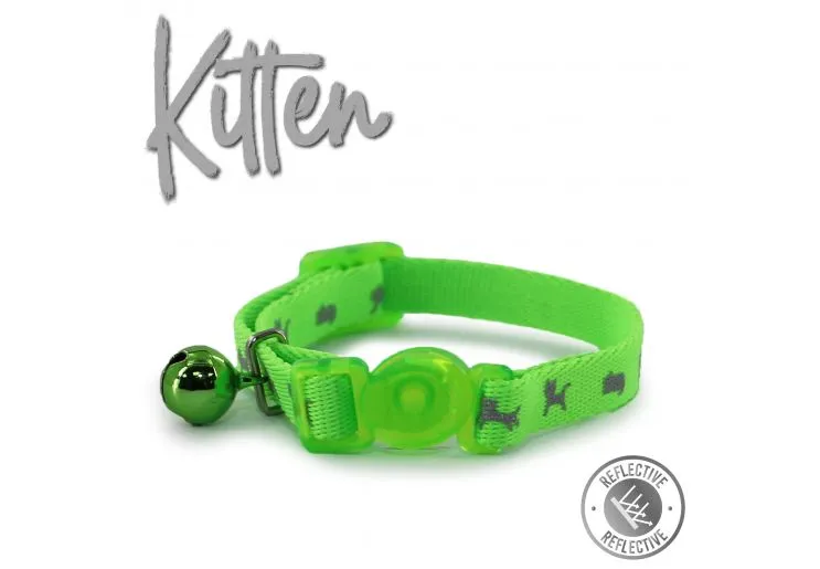 Ancol - Safety Kitten Collar - Hi-Vis Green