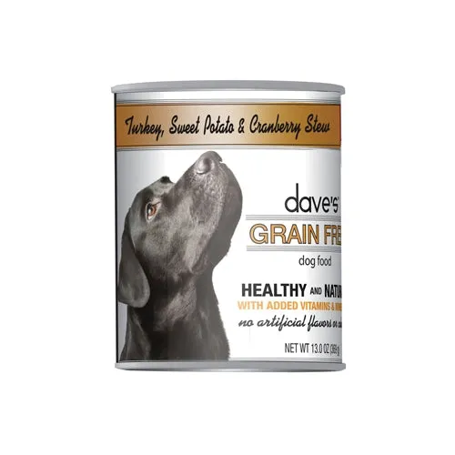 Dave's Pet Food Grain Free Turkey, Sweet Potatoes and Cranberries Stew Canned Dog Food