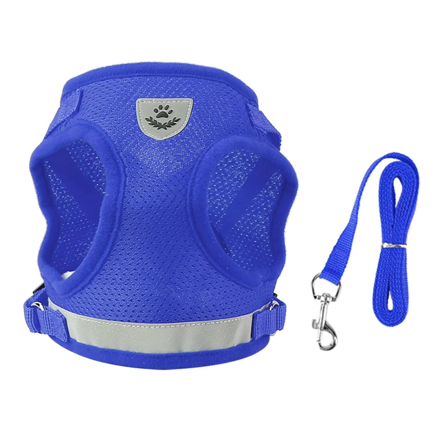 Fresh Fab Finds Pet Mesh Harness Dog Leash Set Reflective Chest Strap Adjustable Puppy Vest For Puppies Breeds Dogs Cats Walking Outdoor
