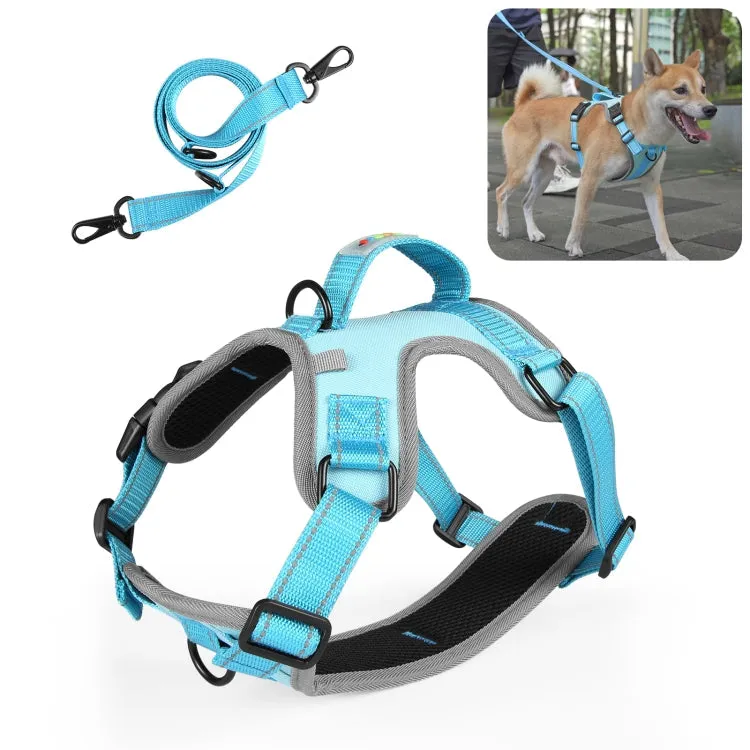 FunAdd Reflective Nylon Dog Harness with Traction Rope - Comfortable and Breathable, Size M