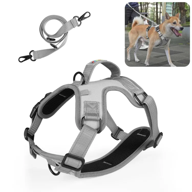 FunAdd Reflective Nylon Dog Harness with Traction Rope - Comfortable and Breathable, Size M