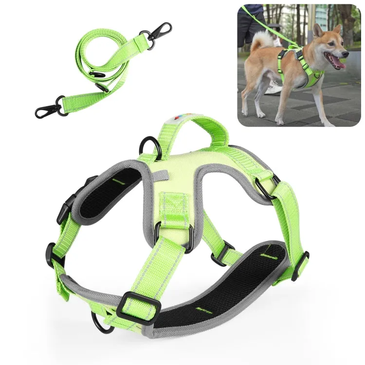 FunAdd Reflective Nylon Dog Harness with Traction Rope - Comfortable and Breathable, Size M