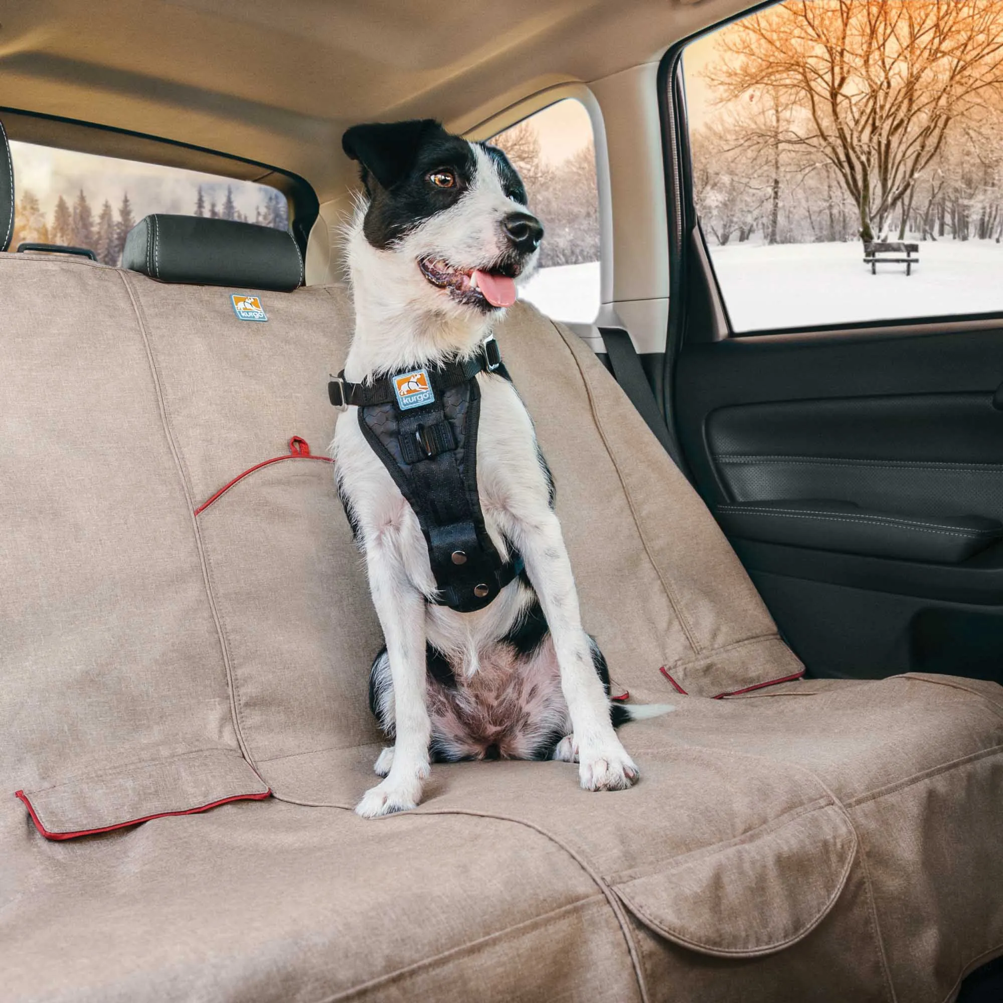 Kurgo Heather Bench Dog Seat Cover, One Size, Heather Nutmeg