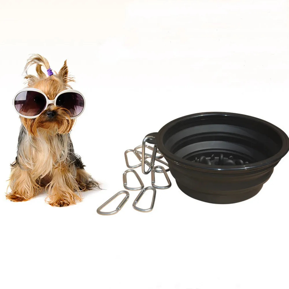 PAWS ASIA Suppliers Dropshipping Multi Color Collapsible Travel Portable Slow Feeder Raised Pet Bowl Dog Cat On Sale