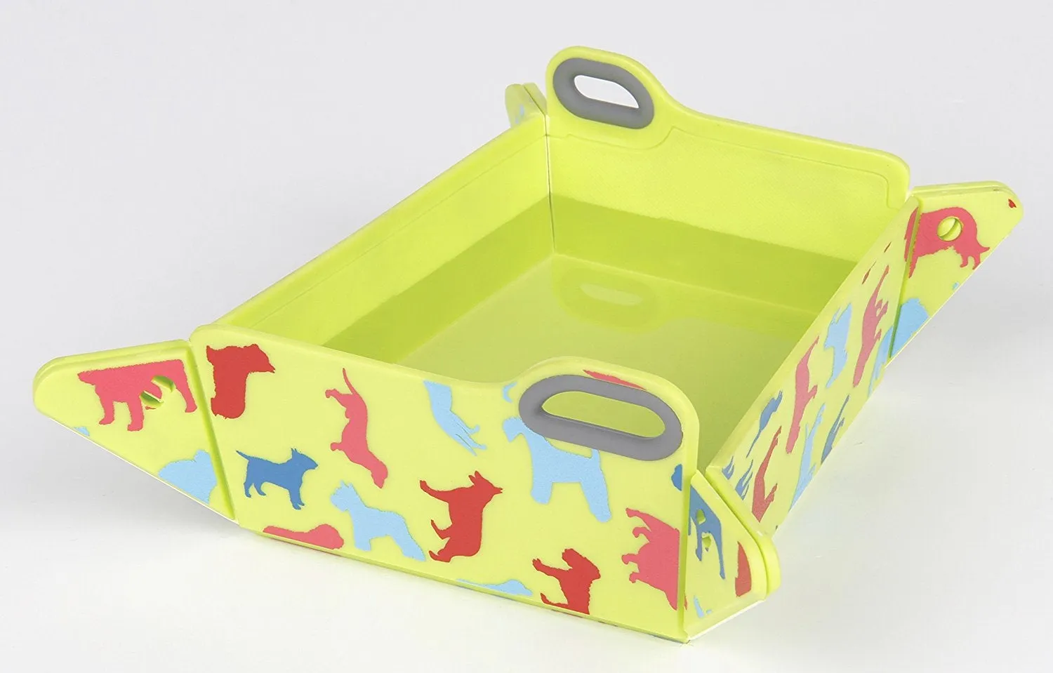 Travel Collapsible Water and Food Bowl for pets - GREEN